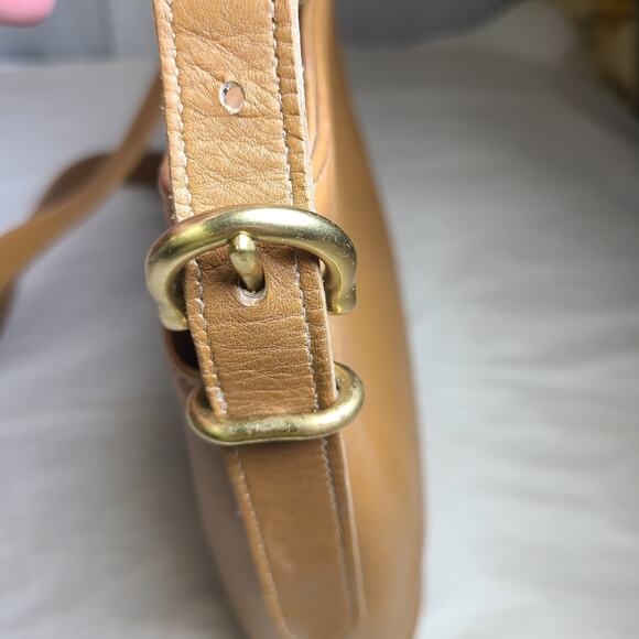 Vintage Old Coach Equestrian Zip Crossbody Shoulder Bag Toffee Leather 9802 - Picture 3 of 11